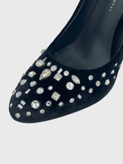 Giuseppe Zanotti Crystal Velvet Pump EU 40 Schwarz - Image 5