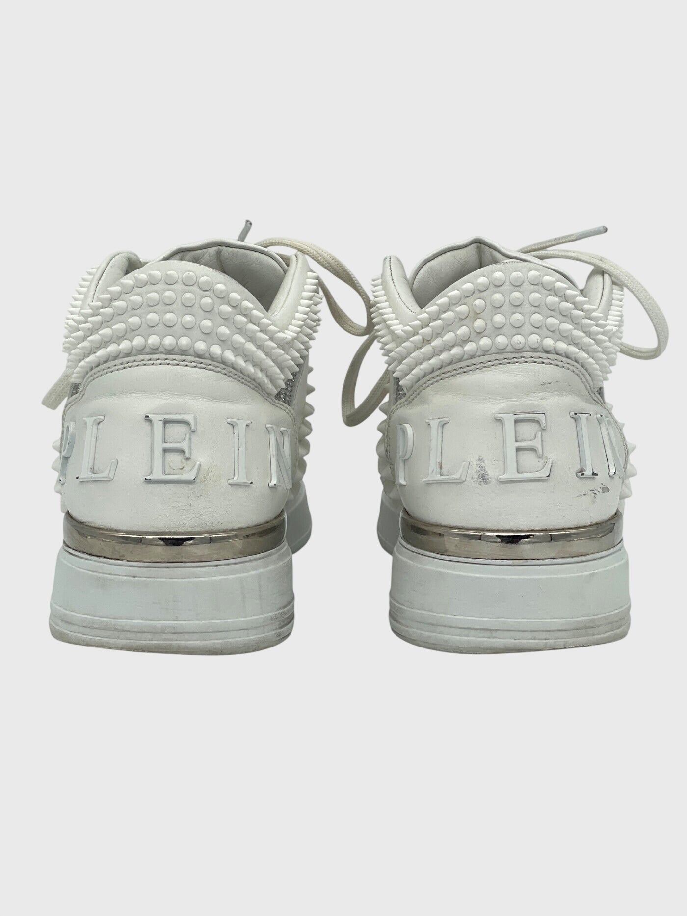 Philipp Plein Crystal Spikes High Top Sneaker EU 39 Weiß - Image 4