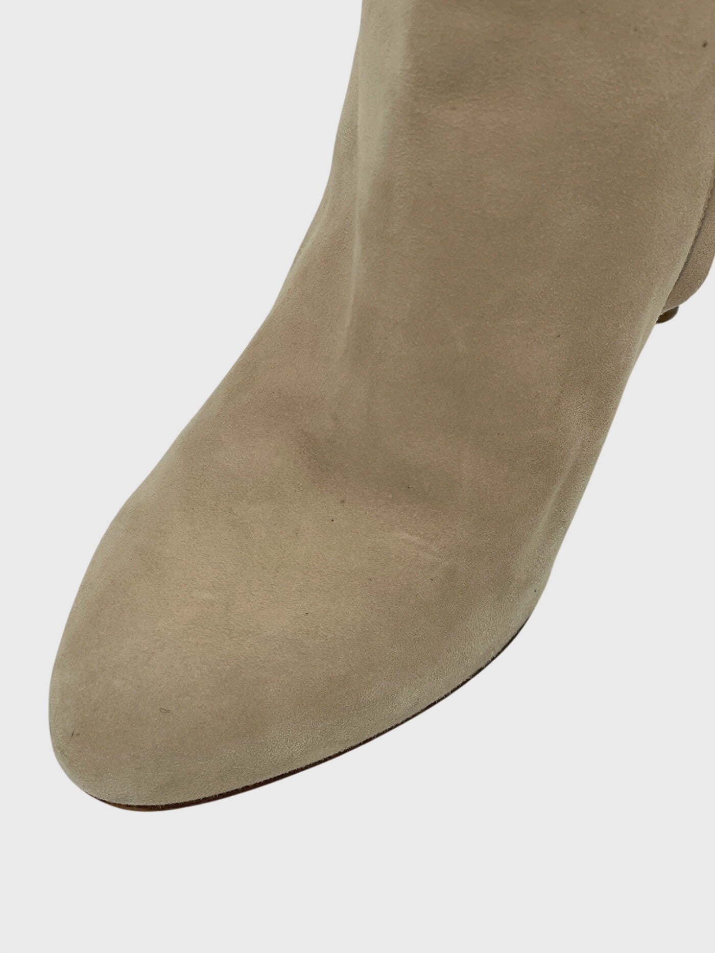 Ralph Lauren Collection Suede Stiletto Ankle Boot EU 38 Beige - Image 5