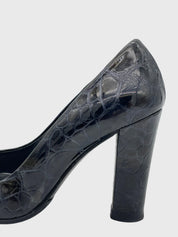Stuart Weitzman Croc Pattern Pump EU 35 Schwarz - Image 5
