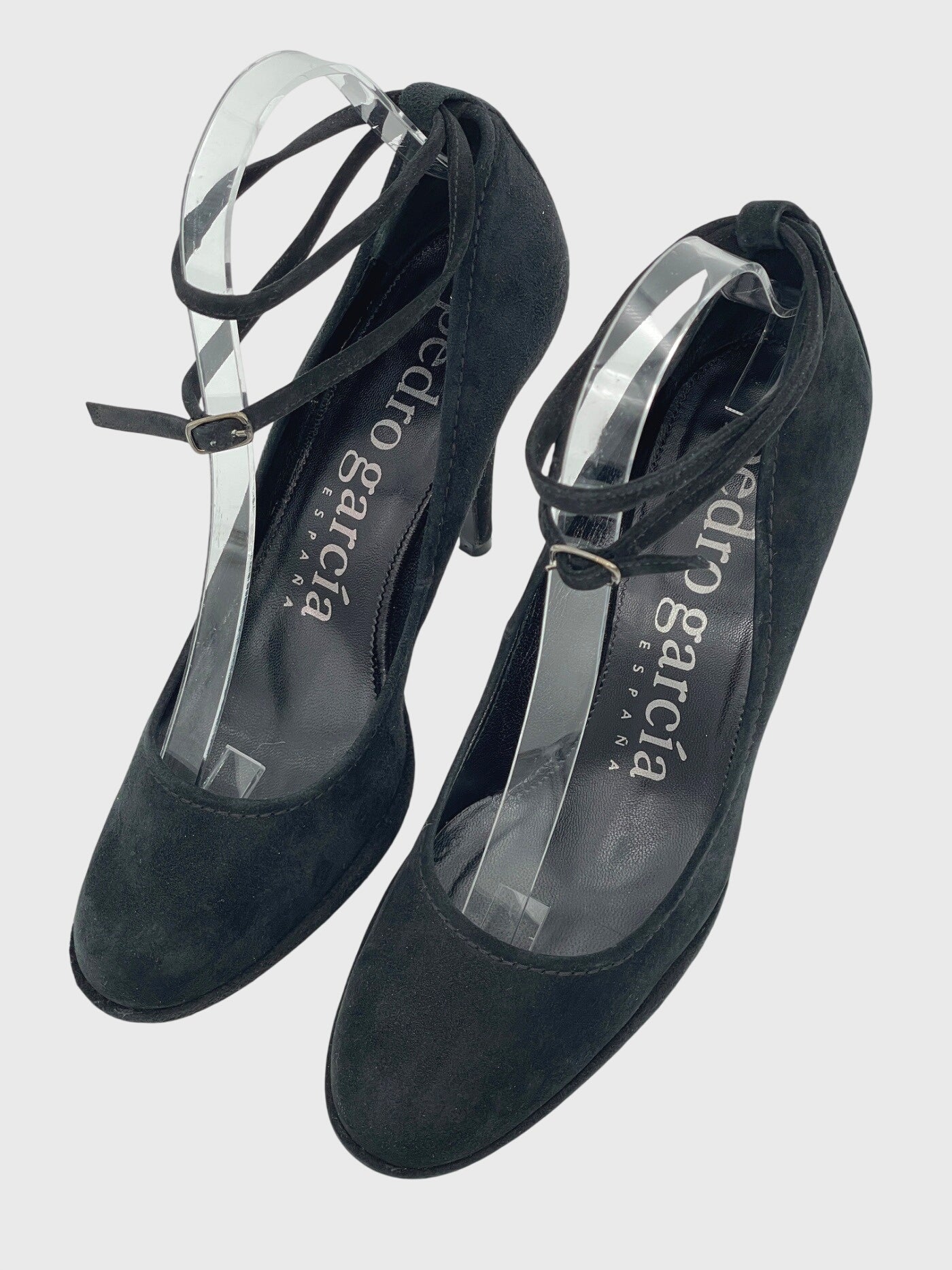 Pedro Garcia Suede Ankle Strap Plateau Pump EU 38 Schwarz