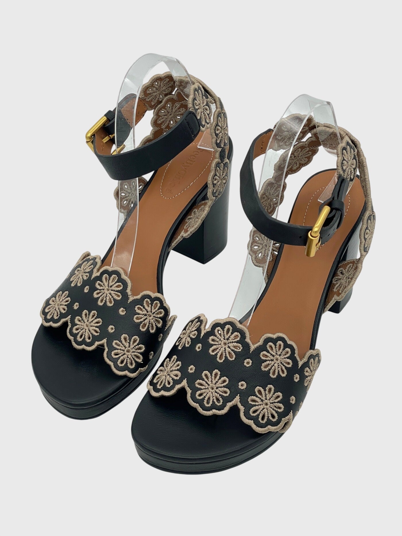 See by Chloe Kaddy Flower Embroidered Sandale mit Absatz EU 40 Schwarz