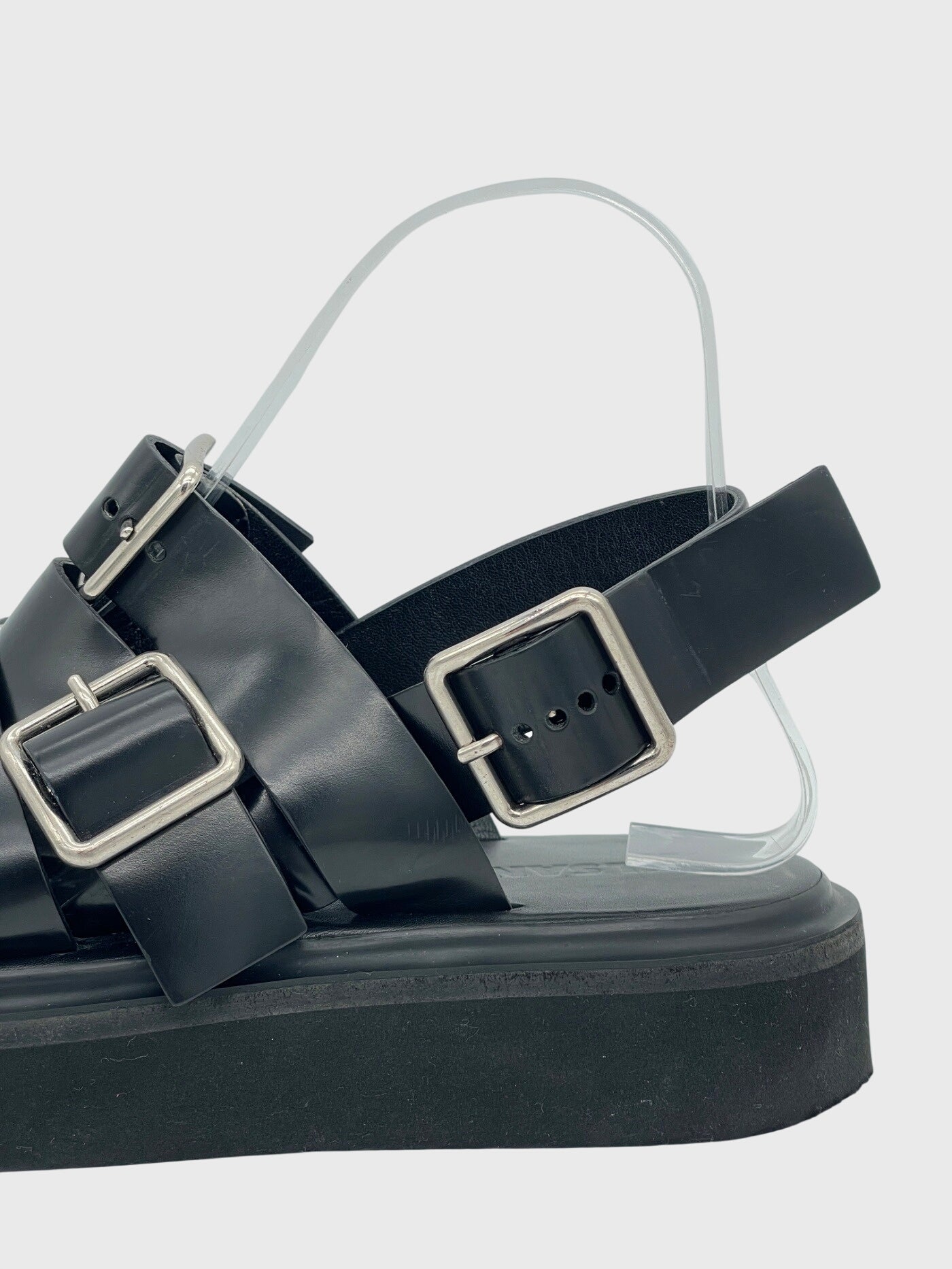 Jil Sander Platform Flache Sandale EU 36 Schwarz - Image 5
