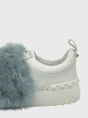 Valentino Garavani Rockstud Mink Fur Low Top Sneaker EU 36 Weiß - Image 5