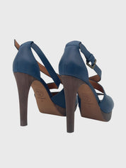 Ash Leather Sandale mit Absatz EU 38 Blau