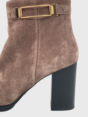 Tod's Suede Gold Buckle  Ankle Boot EU 38.5 Braun - Image 5