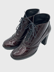 Tod's Gommini Lace-Up Platform Ankle Boot EU 38.5 Rot