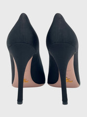 Prada Satin Pointed-Toe Pump EU 37 Schwarz - Image 5