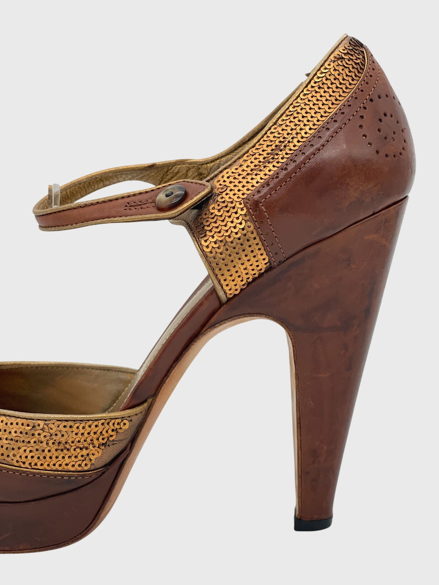 Prada Mary Jane Plateau Pump EU 40 Braun - Image 5