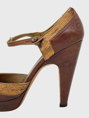 Prada Mary Jane Plateau Pump EU 40 Braun - Image 5