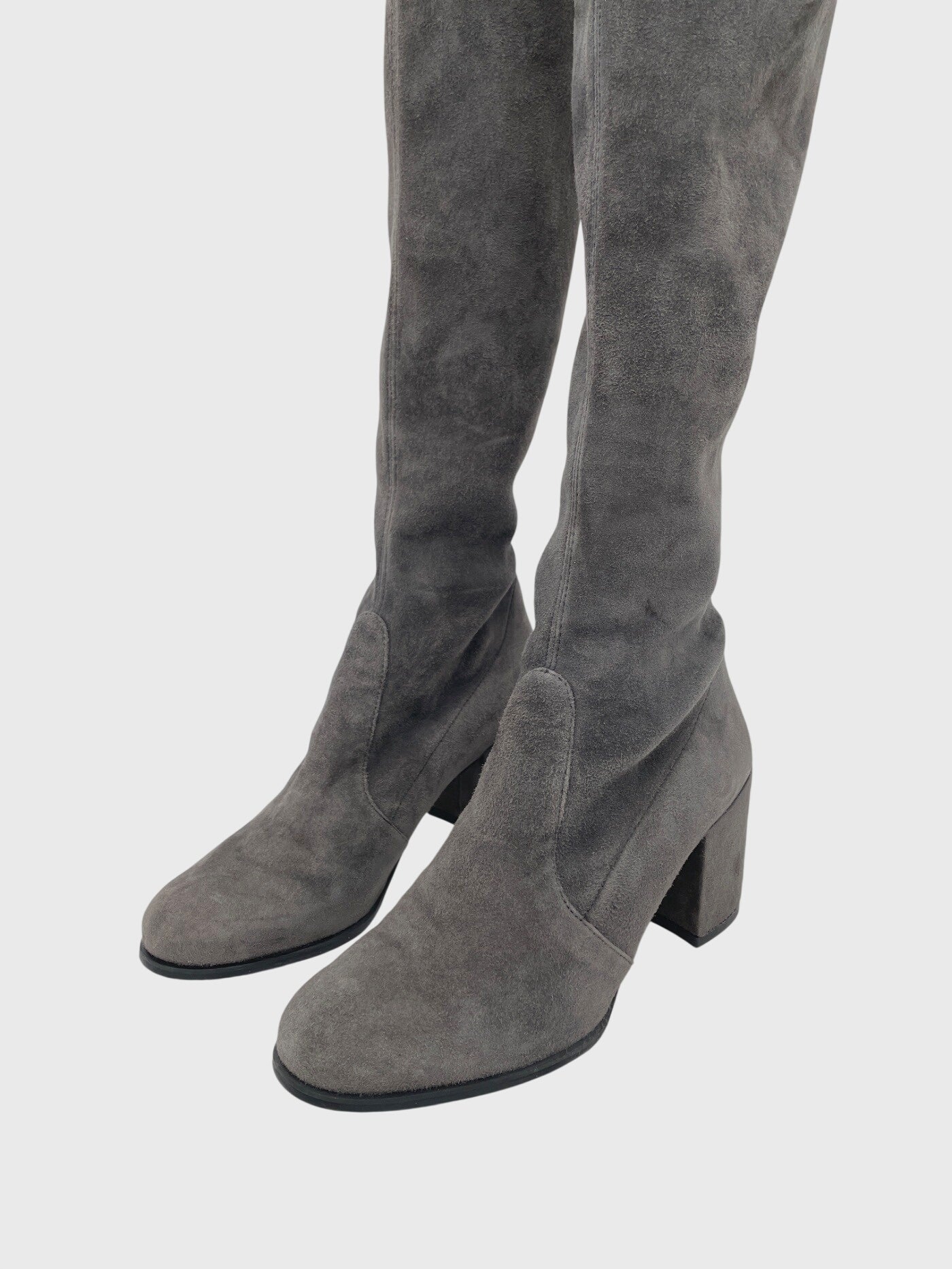 Stuart Weitzman Tieland Overknee Stiefel EU 38 Grau