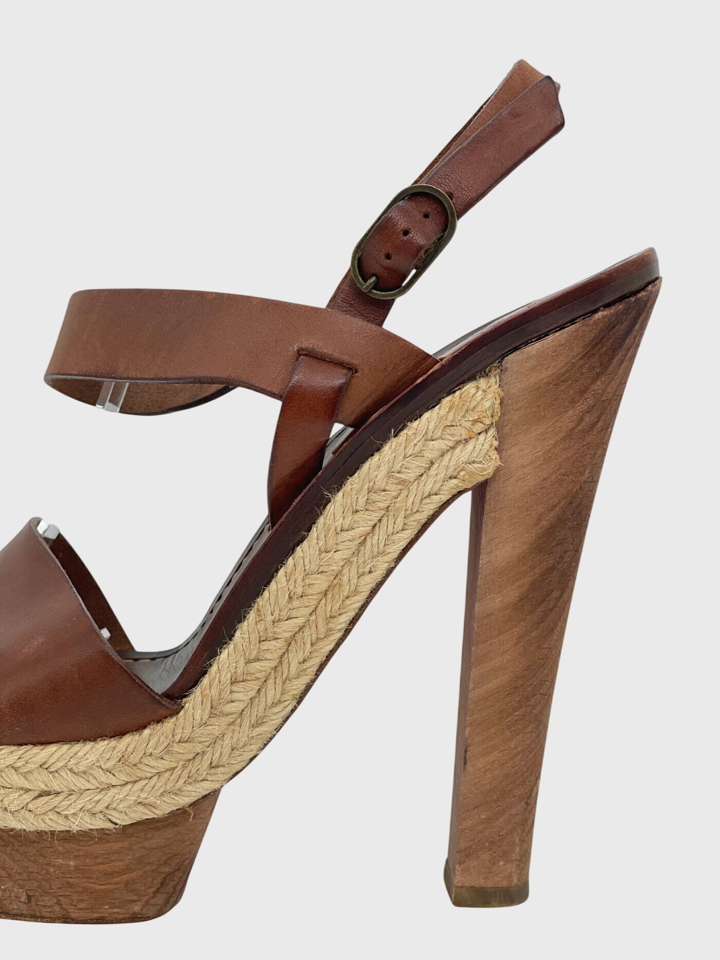 Christian Louboutin Calfskin Sandale mit Absatz EU 38 Braun - Image 5