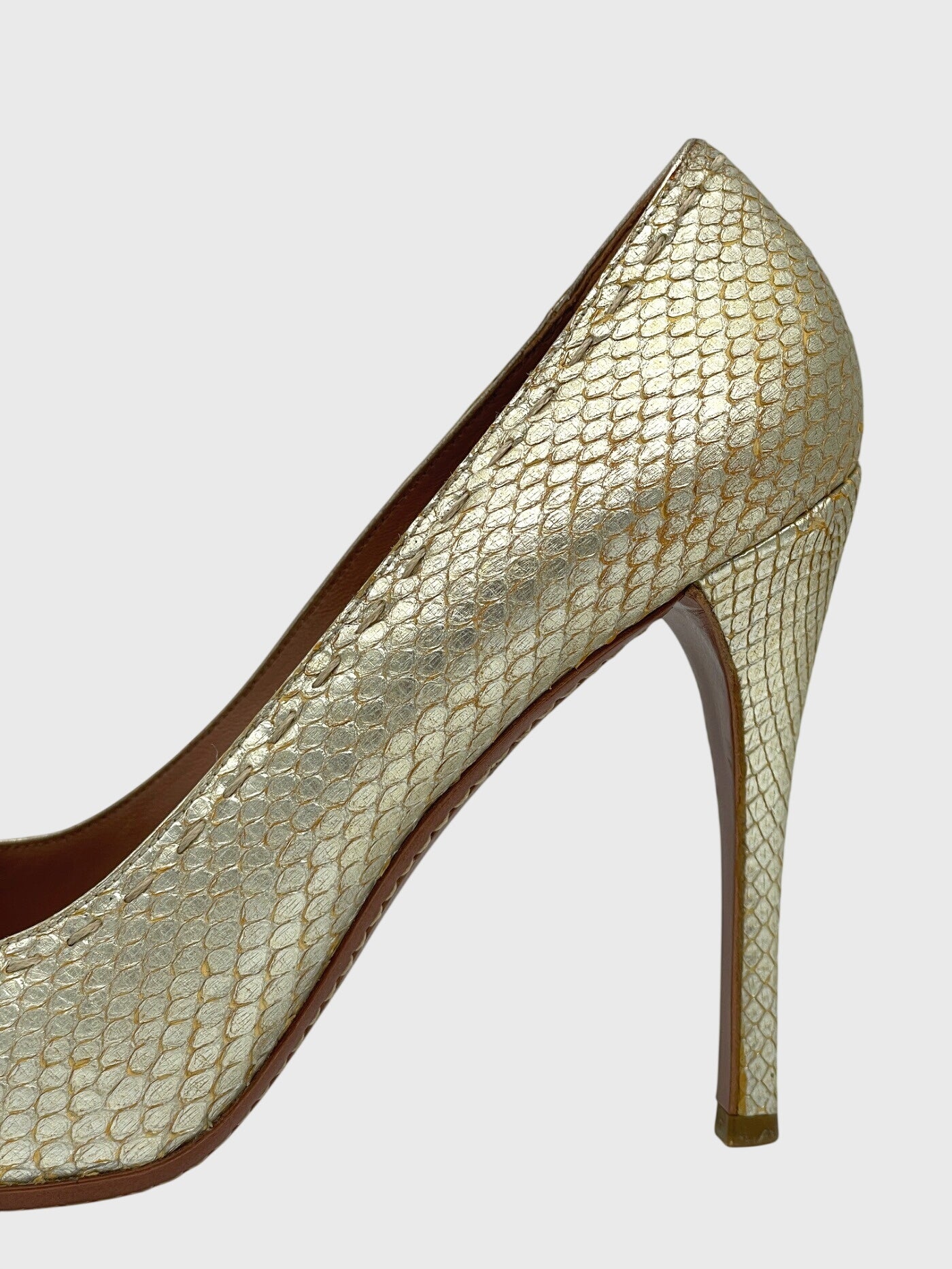 Alaïa Snakeskin Pump EU 40 Metallic - Image 5