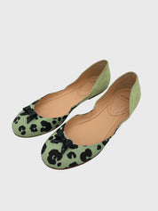 Moschino Shoes Cheap and Chic Leopard Bow Ballerina EU 37.5 Grün
