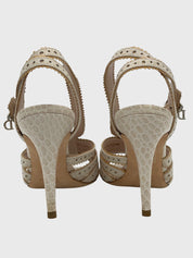 Dior Vintage Open Toe Sandale mit Absatz EU 40 Beige - Image 5