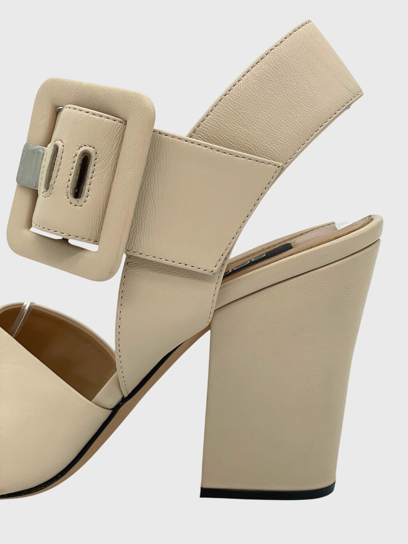 Sergio Rossi Leder Sandale mit Absatz EU 39 Beige - Image 5