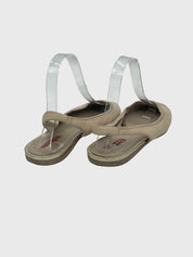 Prada Cap-Toe Slingback Ballerina EU 37 Beige - Image 5