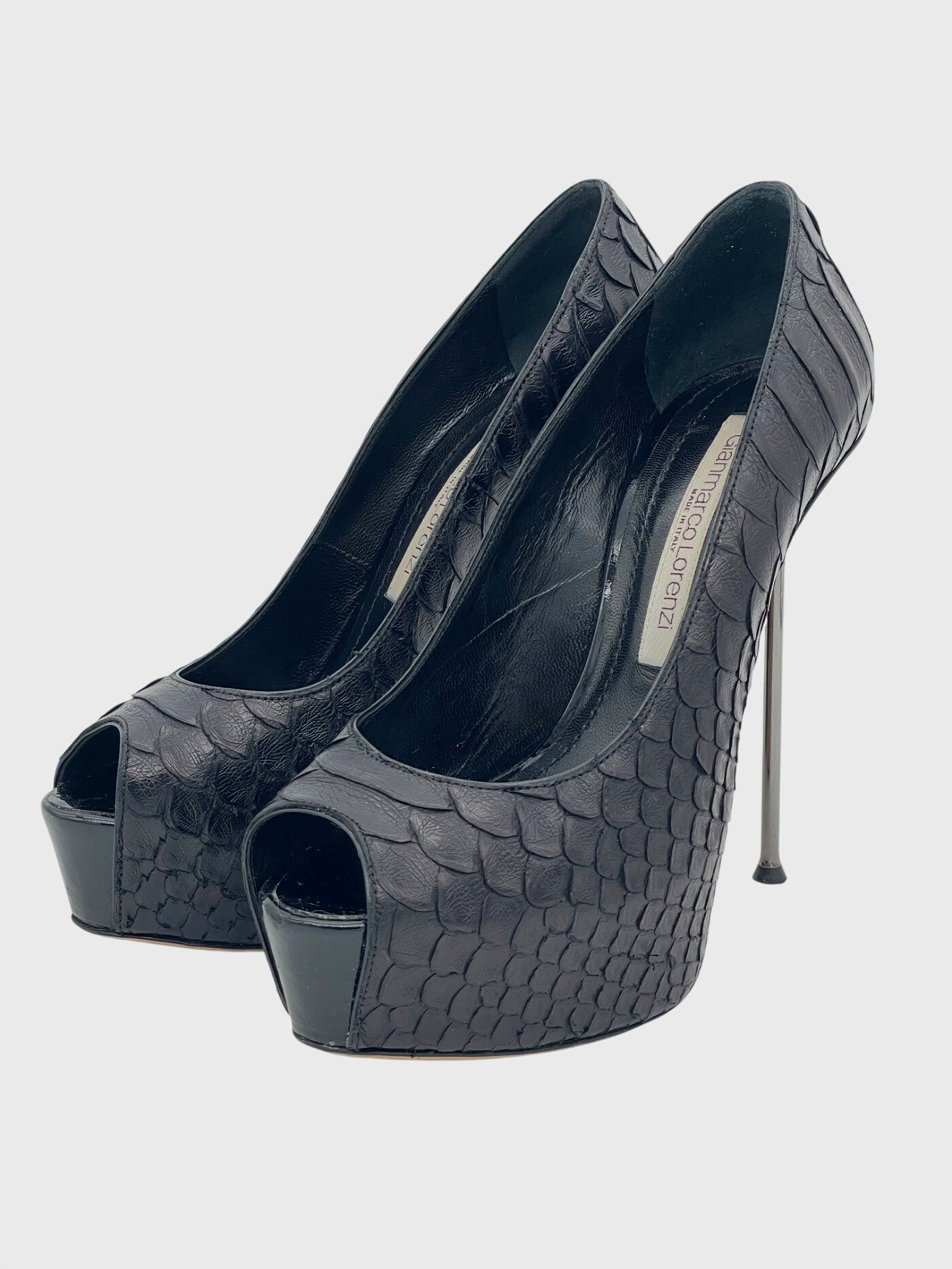 Gian Marco Lorenzi Peep-Toe Plateau Pump EU 37 Schwarz