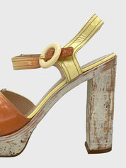 Prada Cork Platform Sandale mit Absatz EU 40 Mehrfarbig - Image 5