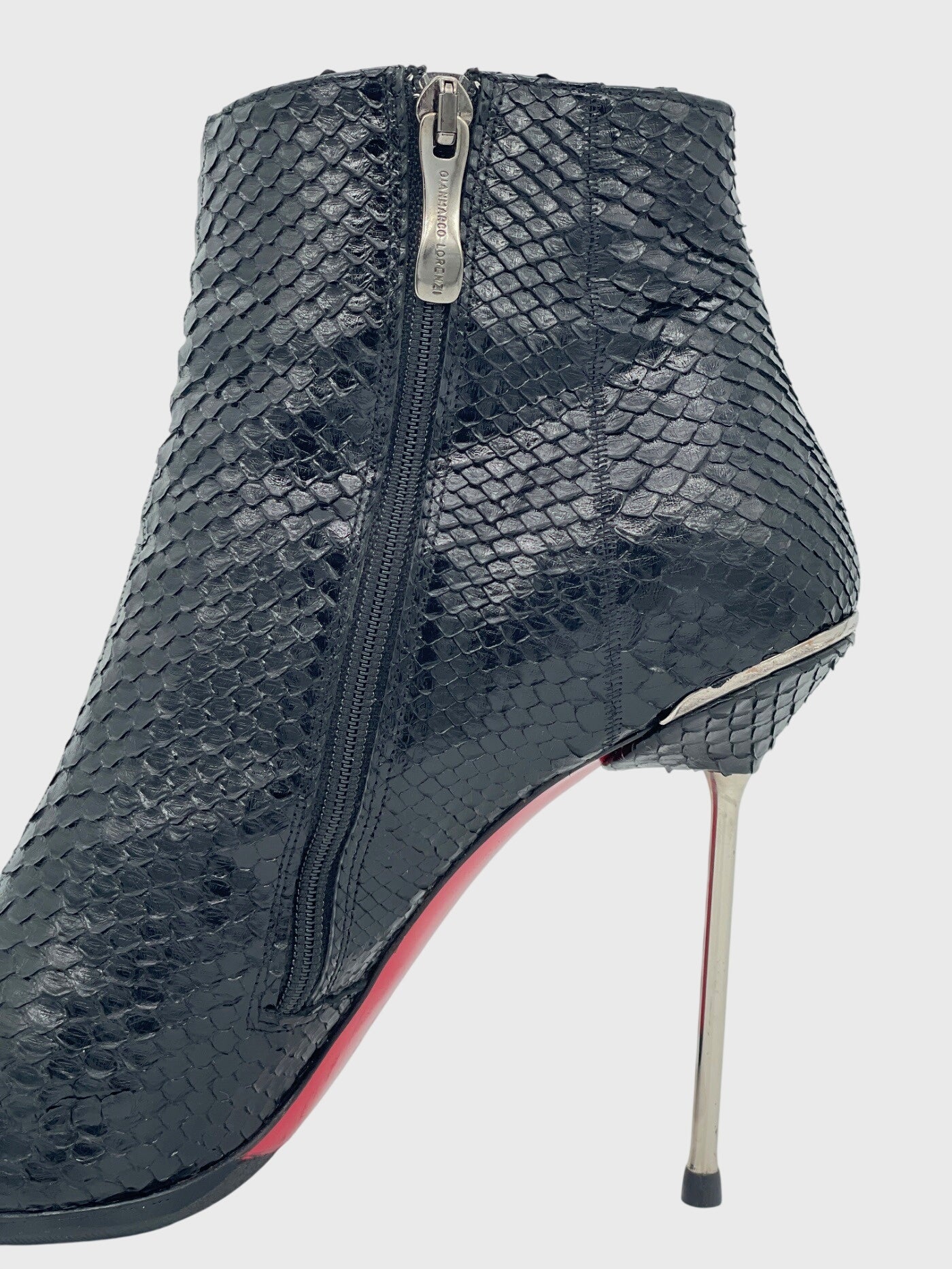 Gian Marco Lorenzi Python Stiletto Ankle Boot EU 40 Schwarz - Image 5