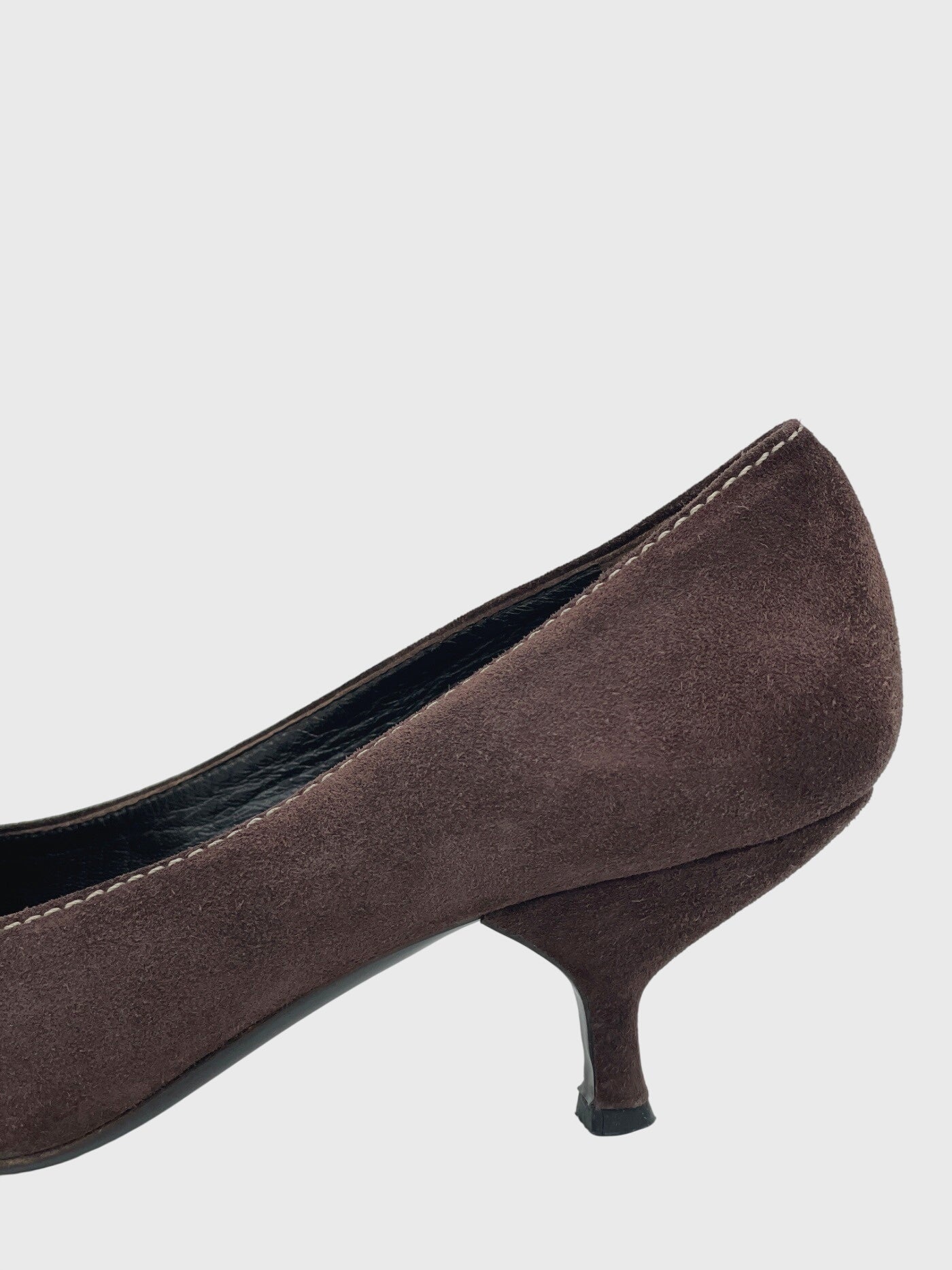 Prada Buckle Suede Kitten Heel EU 38 Braun - Image 5