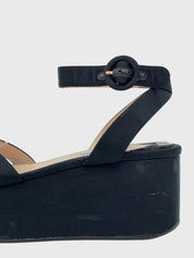Prada Satin Platform Sandale mit Absatz EU 39.5 Schwarz - Image 5