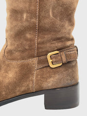 Prada Suede Buckle Stiefel EU 38.5 Braun - Image 5