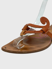 Etro Leather Zehensteg Sandale EU 38 Braun - Image 5