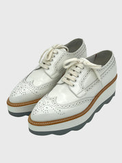 Prada Spazzolato Brogue Oxford EU 36 Weiß