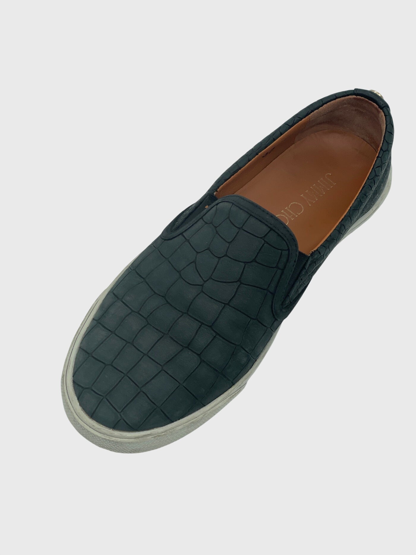 Jimmy Choo Crocodile-Leather Slip-On Sneaker EU 37 Schwarz - Image 5