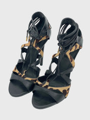Dsquared2 Shoes Leopard Print Lace-Up Sandale mit Absatz EU 39 Mehrfarbig