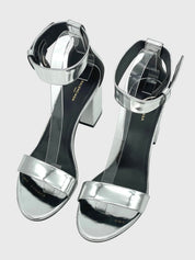 Balenciaga Ville Sandale mit Absatz EU 38.5 Metallic