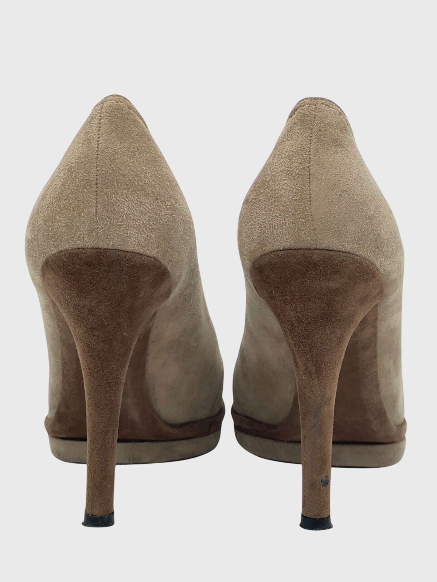 Stuart Weitzman Suede Plateau Pump EU 38 Beige - Image 5