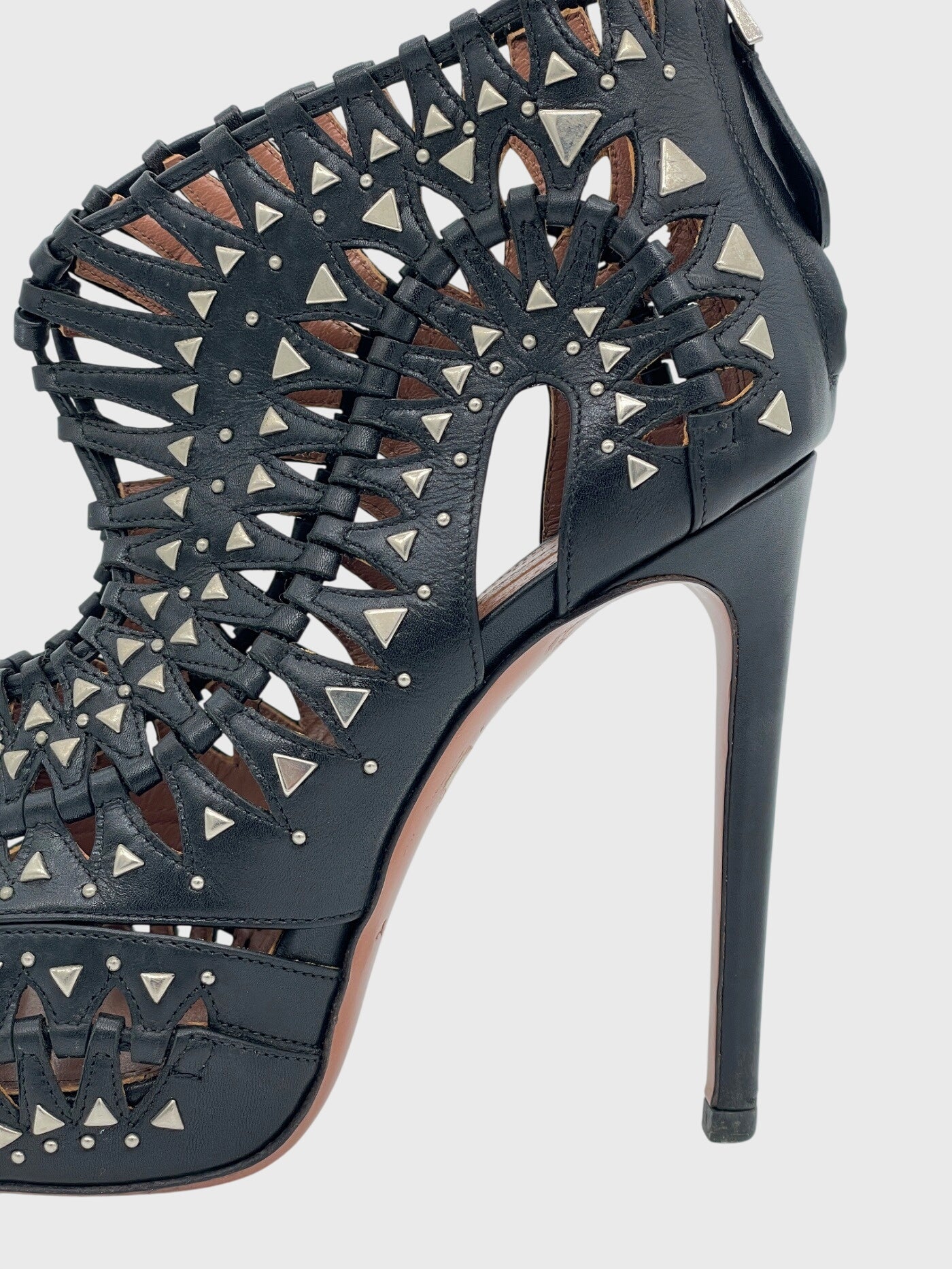 Alaïa Vienne Studded Laser-Cut Sandale mit Absatz EU 38 Schwarz - Image 5