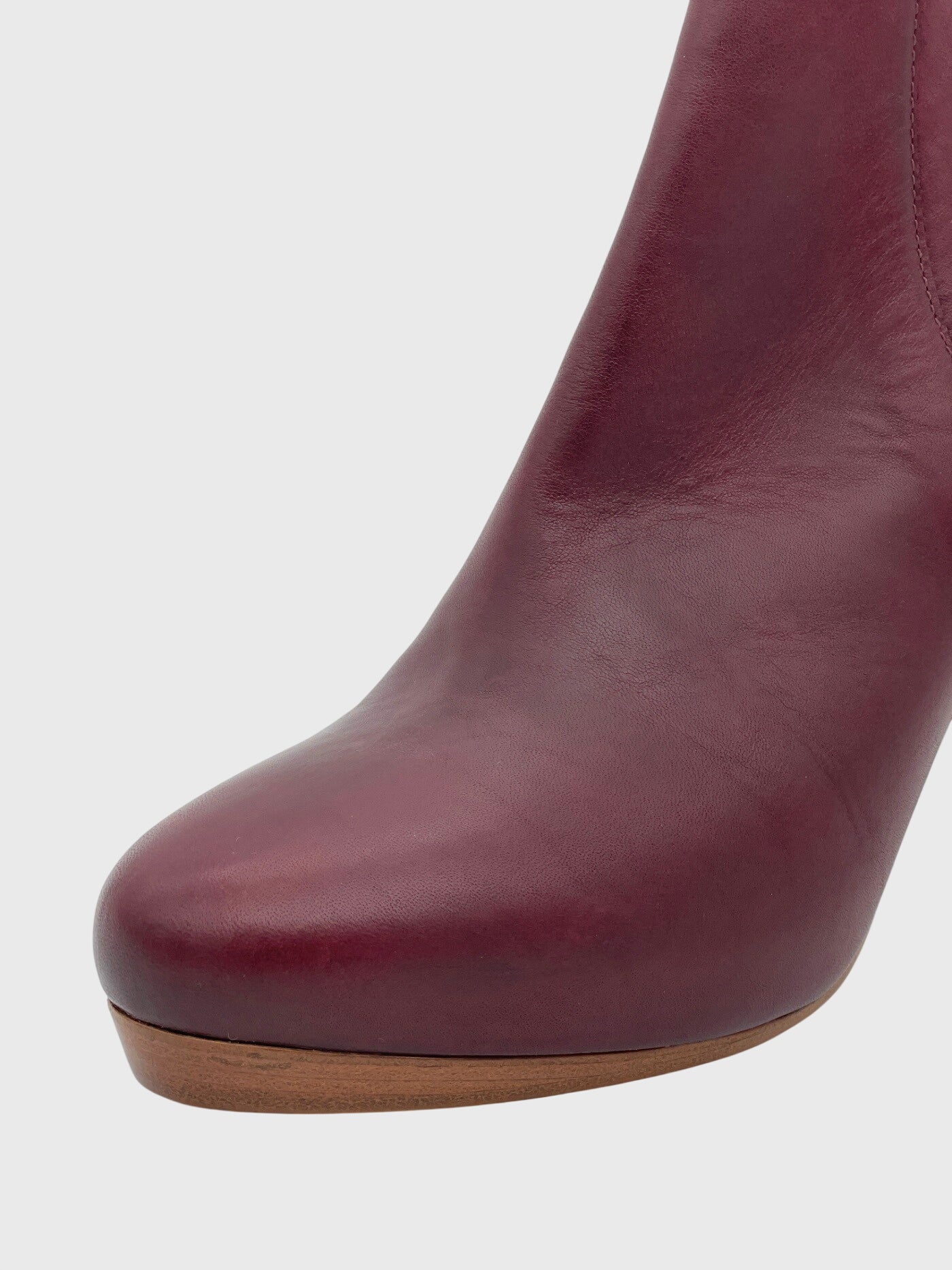 Roberto del Carlo Pleated Leather Ankle Boot EU 37 Rot - Image 5