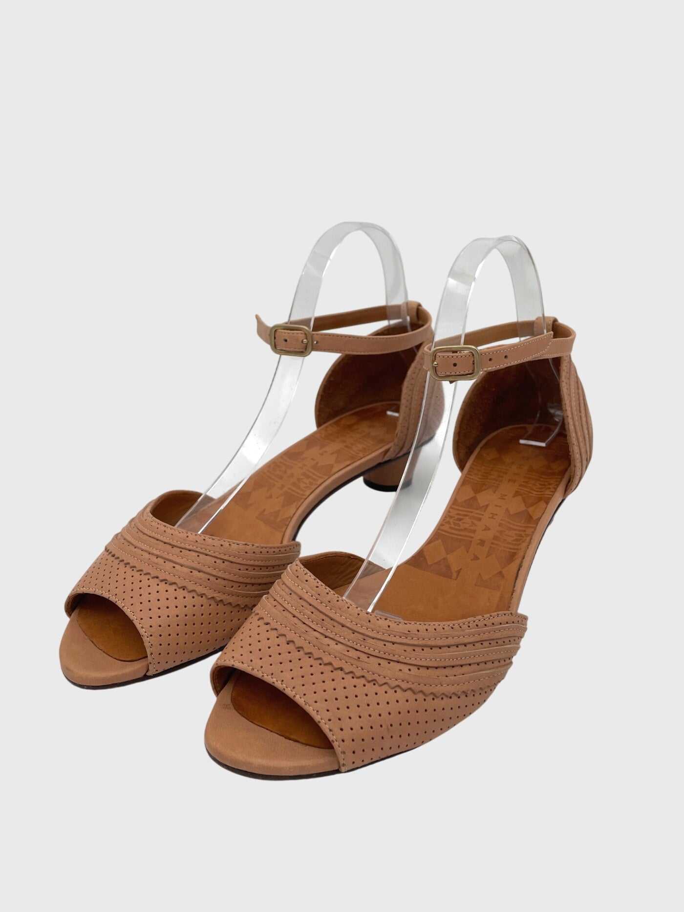Chie Mihara D'Orsay Peep-Toe Sandale mit Absatz EU 40.5 Braun