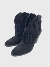 Saint Laurent / YSL Curtis Fringe Ankle Boot EU 38 Schwarz