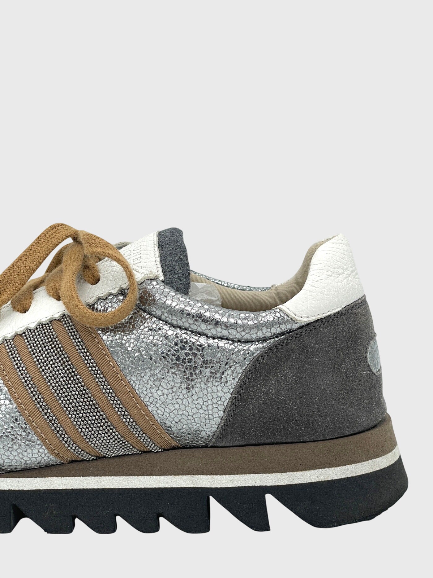 Brunello Cucinelli Monili Low Top Sneaker EU 39.5 Metallic - Image 5
