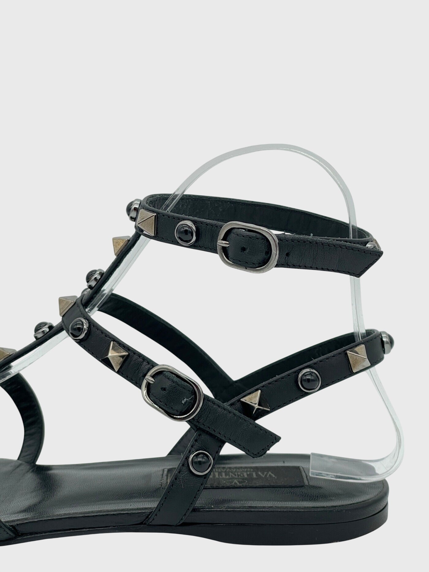 Valentino Garavani Rockstud Flache Sandale EU 39 Schwarz - Image 5