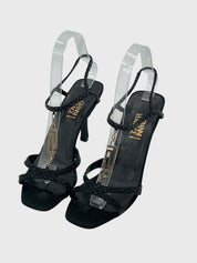 Versace Riemchen Sandale mit Absatz EU 36 Schwarz