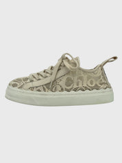 Chloé Lauren Lace Low Top Sneaker EU 36 Beige