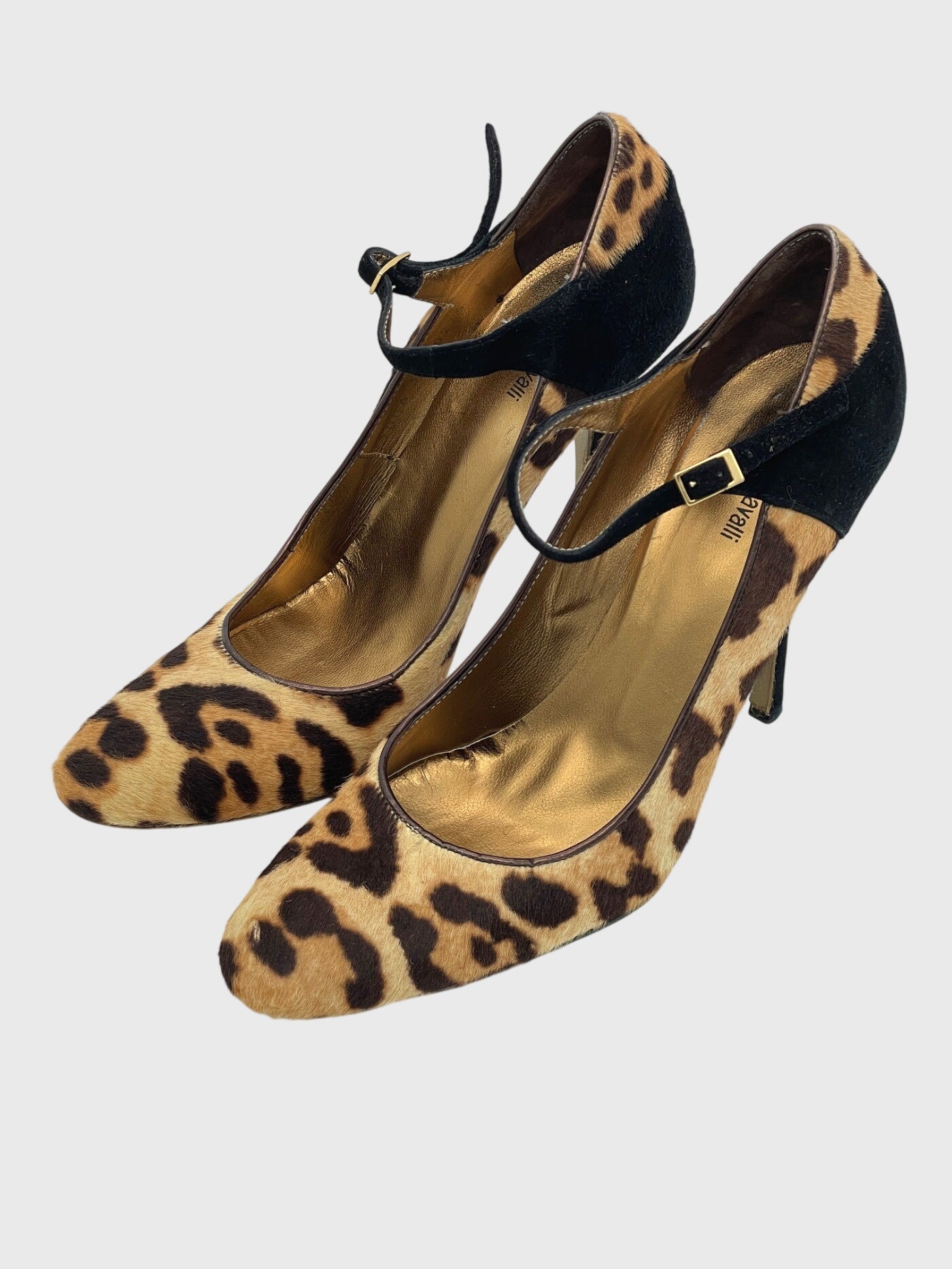 Roberto Cavalli Shoes Leopard Print Pony Hair Mary Jane Pump EU 39.5 Mehrfarbig