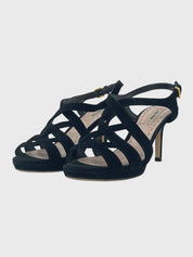 Miu Miu Suede Strap Sandale mit Absatz EU 38 Schwarz