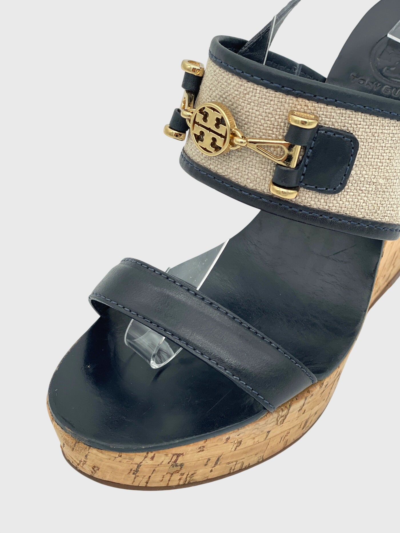 Tory Burch Canvas & Cork Sandale mit Absatz EU 39 Mehrfarbig - Image 5