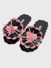 Miu Miu Floral Patent Flat Mule EU 35 Mehrfarbig