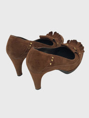 Stuart Weitzman Kiltie Studded Pump EU 38.5 Braun
