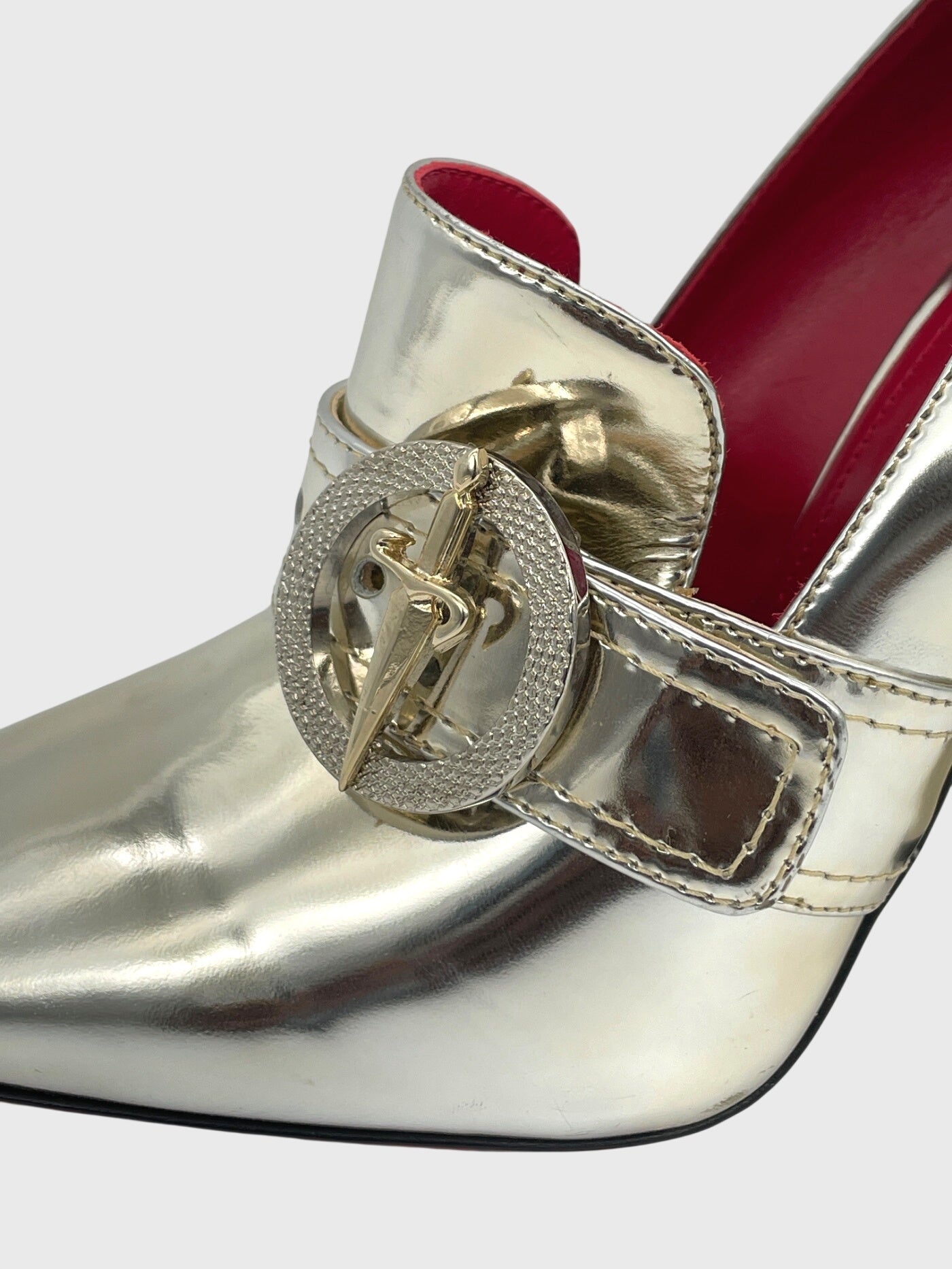 Cesare Paciotti Dagger Buckle Pump EU 39 Metallic - Image 5