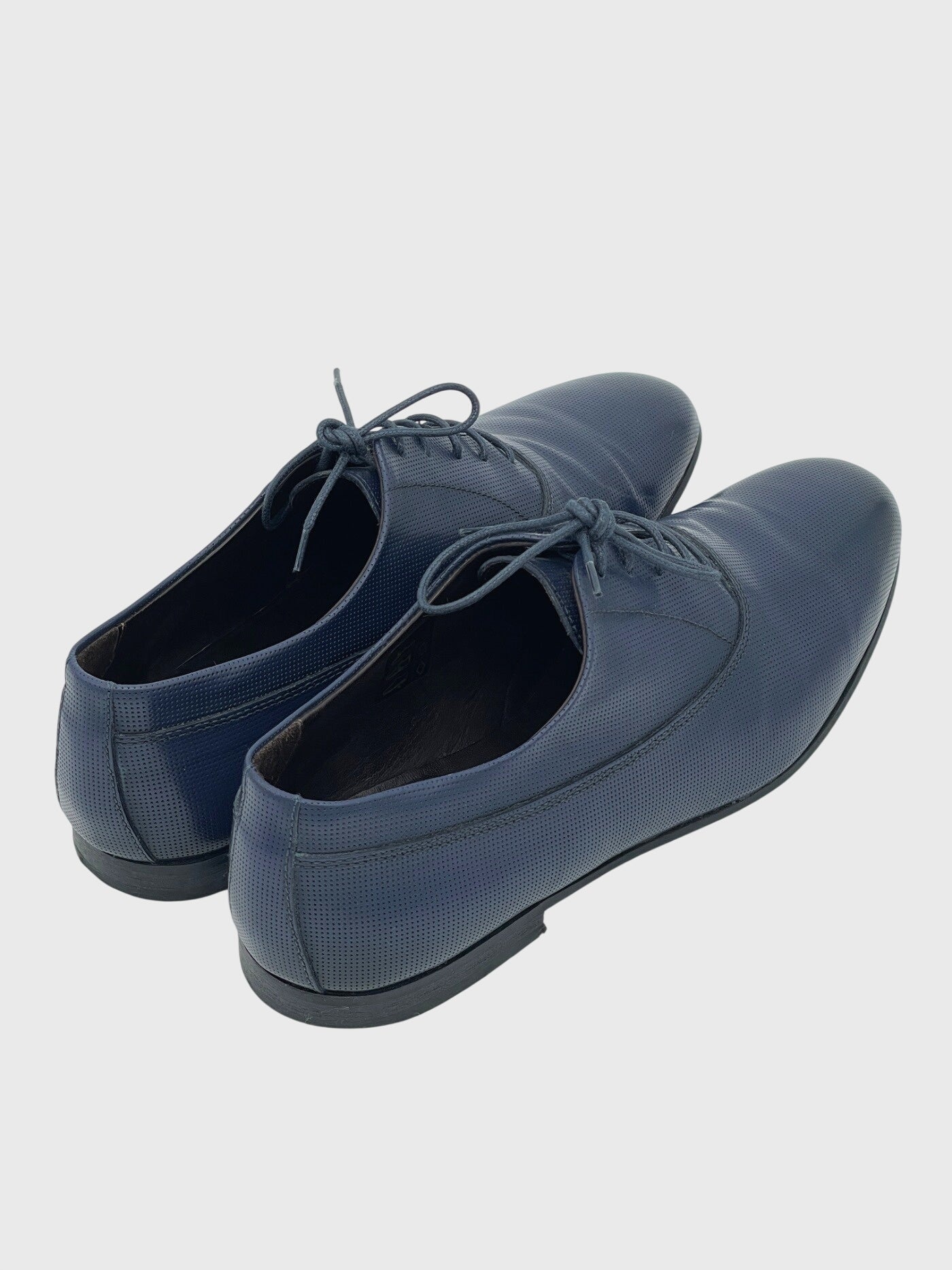 Pollini Laser-Cut Leather Lace-Up Oxford EU 42 Blau