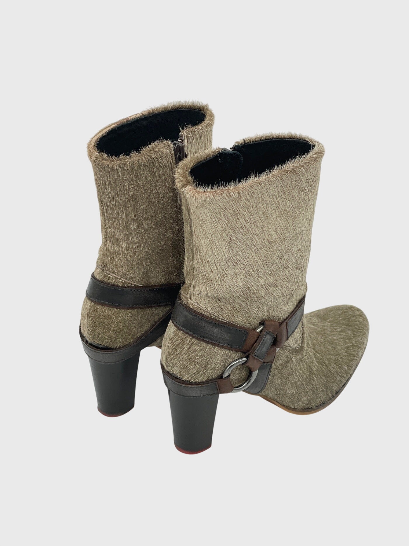 Floris van Bommel  Ponyhaar Ankle Boot EU 37 Beige