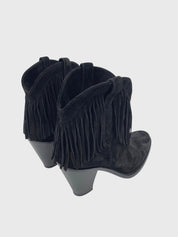 Saint Laurent / YSL Curtis Fringe Ankle Boot EU 38 Schwarz